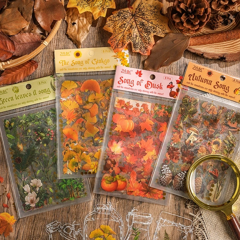 Vintage Pflanzen Blumen Aufkleber Wasserdicht PET Goldprägung Dekorative Sticker Für Scrapbooking Journaling Basteln