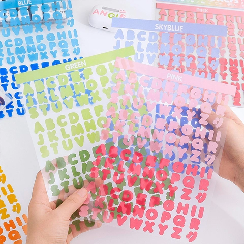 Wasserdichte PET Alphabet Aufkleber Bunte Großbuchstaben A-Z Dekore Für Scrapbooking Journaling DIY Schreibwaren Dekor