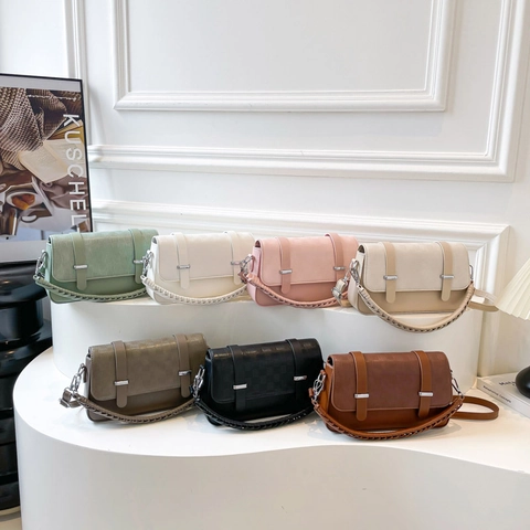 Vintage Grid Embossed PU Leather Crossbody Bag For Women Retro Handbag With Braided Handle And Adjustable Shoulder Strap