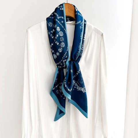 Skinny Scarf Polyester Satin Vintage Chain Leopard Print Bag Handle Wrap Hair Tie Neck Scarf Retro Fashionable Versatile Accessory