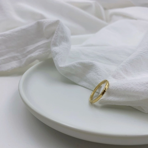 Minimalistischer Wellenstruktur Ring Titanstahl Vergoldet Unregelmäßiges Design Mode Schmuck Für Damen Eleganter Stil