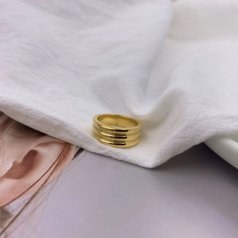 Minimalistische Meerlaagse Titanium Stalen Ring Verguld Spiraal Band Voor Vrouwen Geometrische Gepolijste Sieraden Accessoire