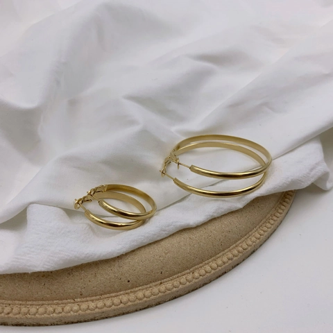 Orecchini A Cerchio In Acciaio Inossidabile Placcato Oro Cerchio Geometrico Gioielli Minimalisti Per Donne Elegante