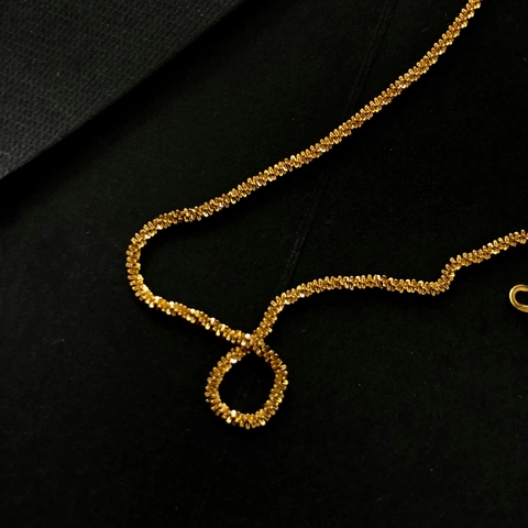 Collana A Catena Minimalista Con Trama A Onde Spirali Placcata In Oro 18K Acciaio Al Titanio Girocollo Regolabile Da Donna Gioielli