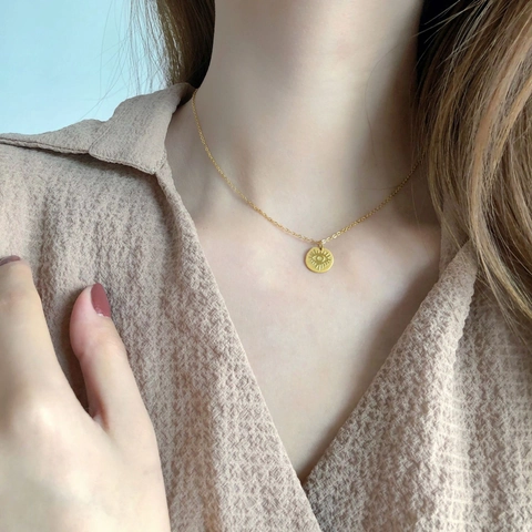 Evil Eye Anhänger Halskette Titanstahl Vergoldet Griechischer Stil Böhmischer Schmuck Für Damen Täglich Minimalistisch