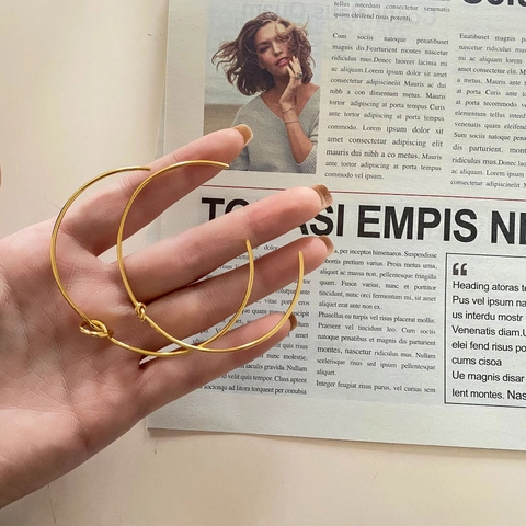 Minimalistische Knoop Armband Titanium Staal Verguld Open C-Vorm Bangle Eenvoudige Geometrische Elegante Sieraden Voor Vrouwen