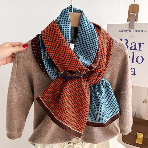 Vintage Paisley Scarf Shawl Patchwork Geometric Print Soft Polyester Wrap For Women Elegant Fashion Versatile Travel Accessory
