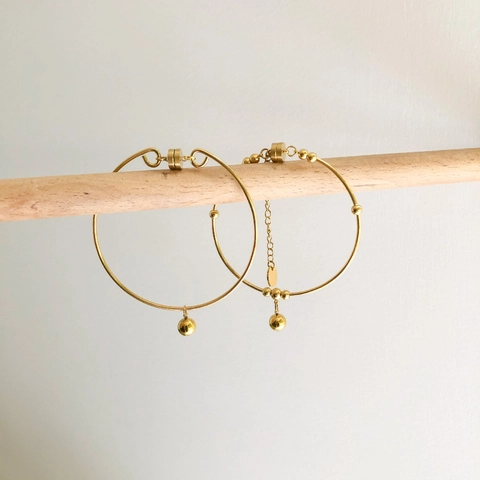 Bracciale Rigido Minimalista In Acciaio Al Titanio Placcato Oro Con Ciondoli Künstliche Perle Chiusura Magnetica Elegante