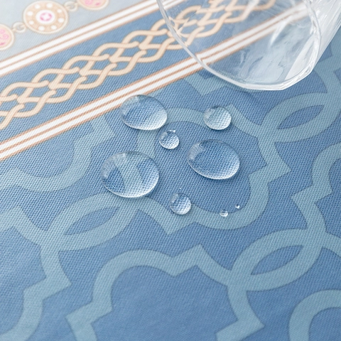 Nordic Waterproof Oilproof Tablecloth Tassel Cotton Linen Rectangular Dining Table Cover Dustproof Wash-free Desk Protector