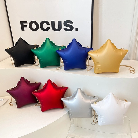 Borsa Tracolla Forma Stella Acrilico Pelle PU Catena Borsa Spalla Stella Scatola Borsa Per Donne Tendenza Festa Stile Casual