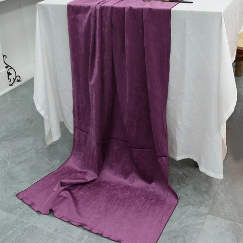 Camino De Table De Terciopelo Elegante Borde Ondulado Estilo Nórdico Color Sólido Para Comedor Boda Fiesta Decoración Lujo Suave