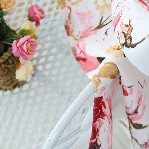 Rose Floral Print Blackout Curtains Polyester Nordic Style Bedroom Living Room Rod Pocket Window Drapes