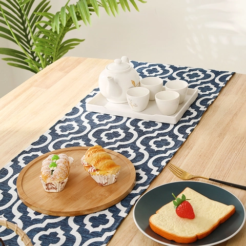 Runner Da Tavola Minimalista Moderno Tessuto Jacquard Geometrico Con Nappe Per Credenza Sala Da Pranzo Arredamento Nordico