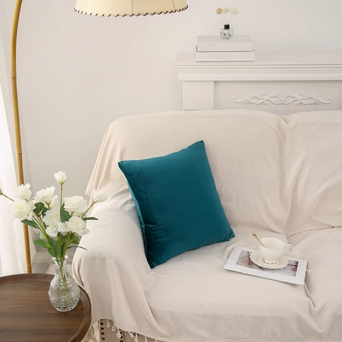 Solid Color Velvet Pillowcase Modern Square Soft Cushion Cover For Living Room Sofa Bedroom Decorative Home Decor