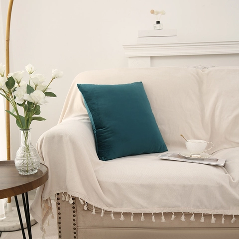 Solid Color Velvet Pillowcase Modern Square Soft Cushion Cover For Living Room Sofa Bedroom Decorative Home Decor