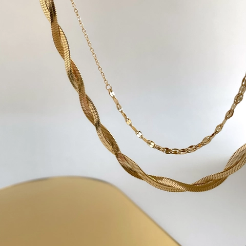 Collar De Acero De Titanio Con Cadena De Hueso De Serpiente Estilo Callejero Hip Hop Joyería De Clavícula Para Mujer