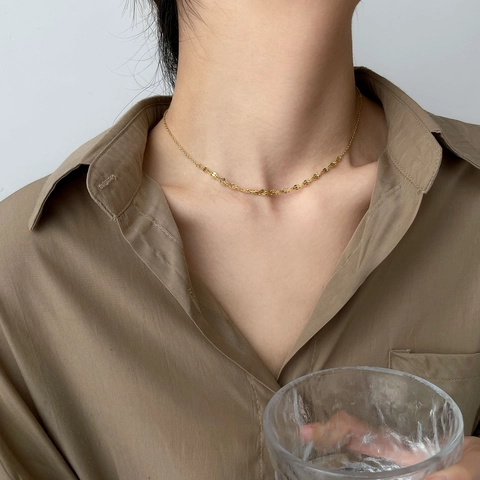 Collar De Acero De Titanio Con Cadena De Hueso De Serpiente Estilo Callejero Hip Hop Joyería De Clavícula Para Mujer