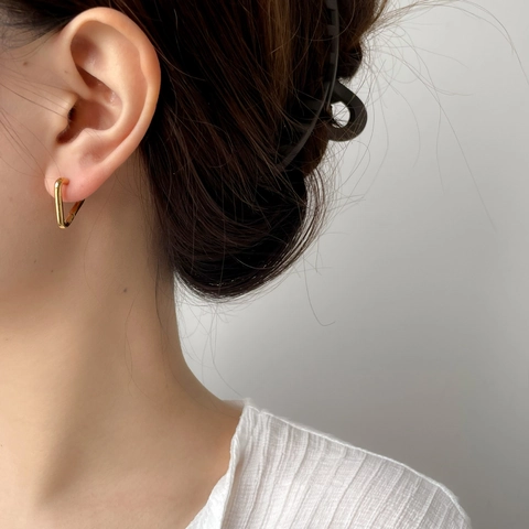 Orecchini A Cerchio Geometrici In Acciaio Al Titanio Placcato Oro Minimalista Triangolo Quadrato Forma Gioielli Stile Moderno Da Donna