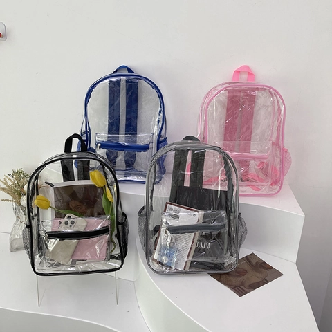 Mode Transparante PVC Rugzak Waterdicht Doorzichtige Schooltas Student Minimalistisch Grote Capaciteit Reizen Daypack