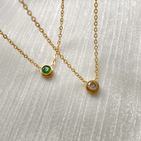 Collana Con Pendente Rotondo In Zircone Minimalista In Acciaio Al Titanio Catena Da Clavicola Per Donna Stile Elegante
