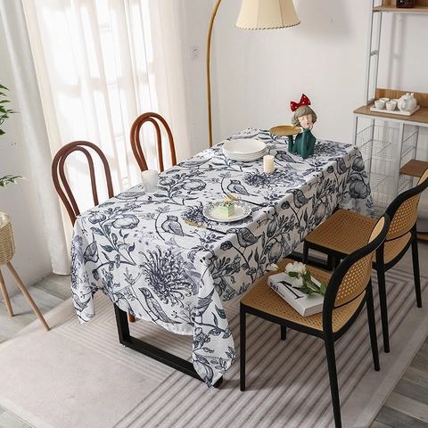 Tovaglia Rettangolare In Poliestere Impermeabile Resistente All'Olio Motivo Floreale Geometrico Nordico Per Cucina Sala Da Pranzo