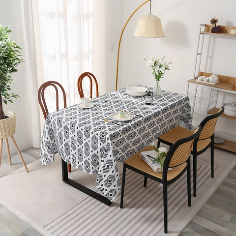 Modern Minimalist Polyester Rectangle Tablecloth Nordic Style Oilproof Dustproof Decorative Dining Table Cover Home Kitchen Decor