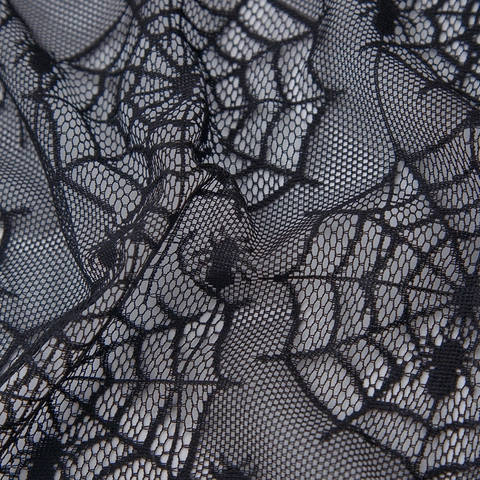 Halloween Black Lace Tablecloth Rectangle Spider Web Skull Pattern Scary Haunted House Party Dinner Table Decor