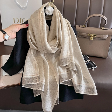 Sciarpa Lunga Elegante In Finta Raso Da Donna Scialle Con Righe Metalliche Luccicanti Per Ufficio Festa Viaggio Chic Leggero