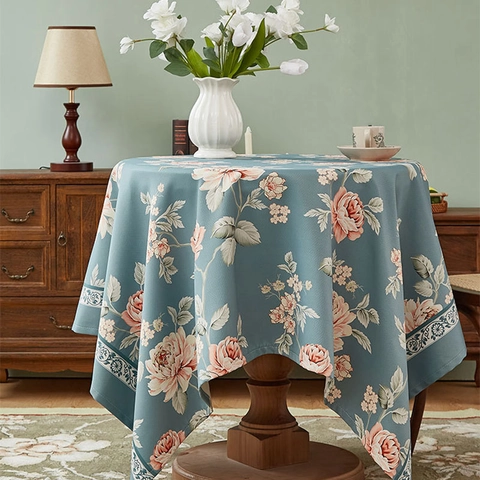 Vintage Bloemen Polyester Tafelkleed Waterdicht Oliebestendig Verdikte Stof Tafelkleed Voor Eetkamer Banket Home Decor