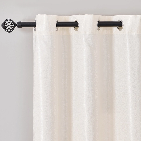 Rideaux Brodés Floraux Classiques Européens Polyester Œillet Semi Occultant Panneaux Pour Salon Chambre à Coucher