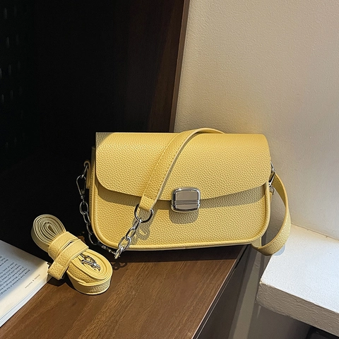 Damen Umhängetasche PU Leder Lychee Muster Kleine Quadratische Schultertasche Vintage Minimalistisch Mit Silberner Kette