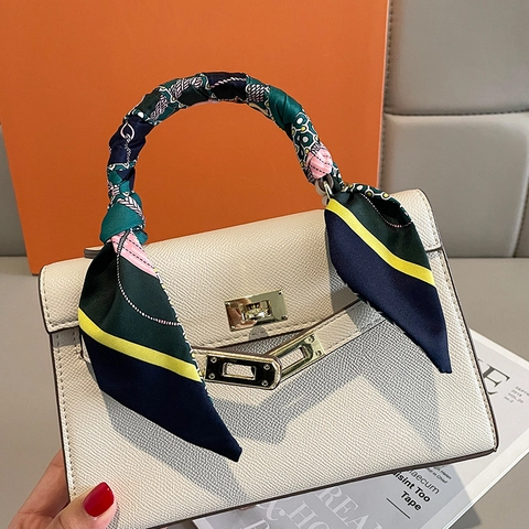 Sciarpa Twilly Stretta Foulard Simil Raso Per Manico Di Borsa Stampa Catena Di Cavallo Vintage Fascia Per Capelli Moda