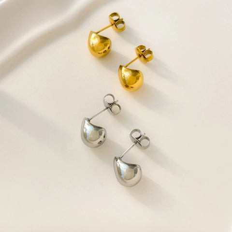 Waterdrop Teardrop Stud Earrings Titanium Steel Minimalist Geometric Jewelry With Stainless Steel Earring Post