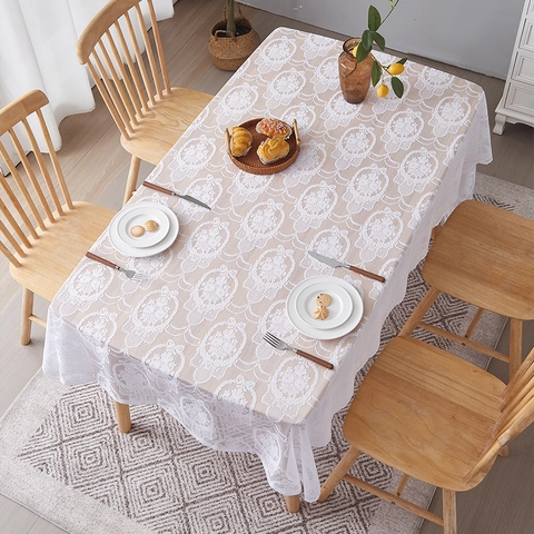 Tovaglia In Pizzo Vintage Francese Ricamo Fiori Farfalla Bordo Festonato Stile Pastorale Per Tavolo Da Pranzo Tavolino Da Caffè Cucina