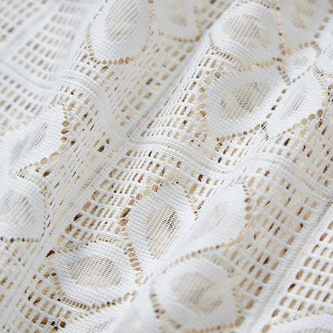 French Vintage Lace Door Curtain Hollow Floral Coffee Curtain With Tassel Fringe Rod Pocket Half Curtain For Bedroom