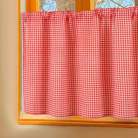 Polyester Cotton Cafe Curtain Rod Pocket Half Window Valance Lemon Floral Plaid Pattern For Kitchen Bedroom Home Decor