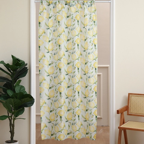 Lemon Tree Print Door Curtain Cafe Curtain And Tablecloth Polyester Fabric Pastoral Fresh Style Home Decor Accessories