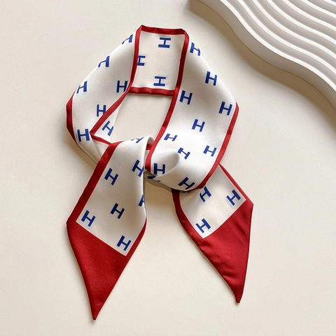 Sciarpa Sottile Di Moda Da Donna In Finta Raso Fascia Per Capelli Nastro Per Borsa Cravatta Floreale Decorativa