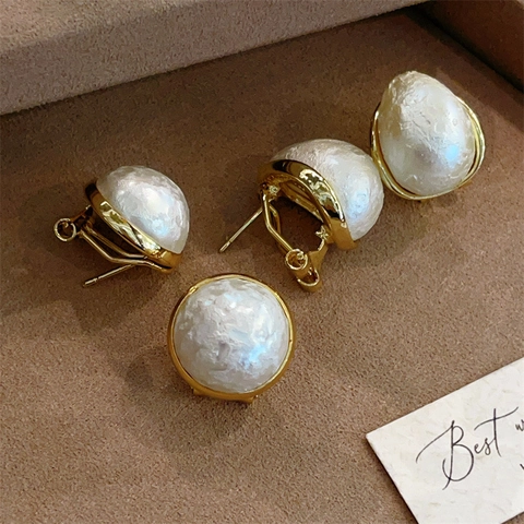 Französische Retro Barock Künstliche Perlenstecker Mit Kupferohrstecker Leichter Luxus Wassertropfenform Elegant Für Frauen