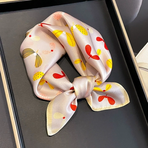 Pañuelo Cuadrado De Satén De Mora Pura Elegante Estampado Vintage Bufanda De Cuello Accesorio De Oficina De Satén Mujer