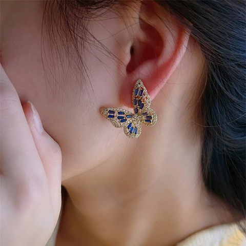 Schmetterling Ohrstecker Mit 925 Sterling Silber Ohrstift Kupfer Mikroeingelegte Zirkonia Abalone Muschel Für Damen