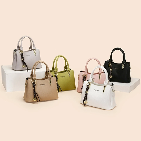 Fashion Women PU Leather Tote Bag Lychee Texture Gold Tone Hardware Versatile Crossbody Handbag Casual Shoulder Bag Elegant Purse For Women Daily Shopping