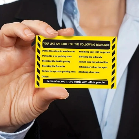 Biglietti Di Avvertimento Per Parcheggio Errato Regalo Divertente Per Cattivi Conducenti Cartellini Gialli
