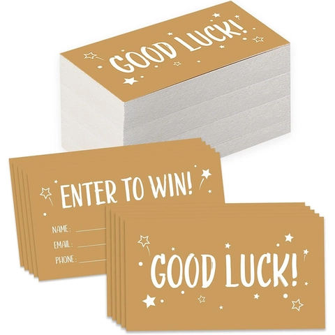 Kraft Paper Raffle Entry Cards Double Sided Enter To Win Contest Forms For Business Marketing Events Small Business Promotions