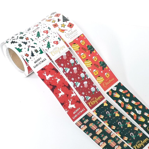 Weihnachtsaufkleber Etikettenrolle Für Geschenkverpackung Und Boxversiegelung Selbstklebend Merry Christmas Deko
