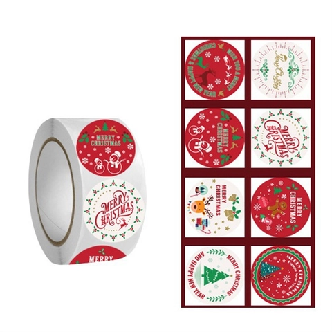Buon Natale Adesivi Rotondi Etichette Adesive Decorazione Confezione Regalo Vacanze Cartone Animato Babbo Natale Pupazzo Di Neve Motivi Cancelleria