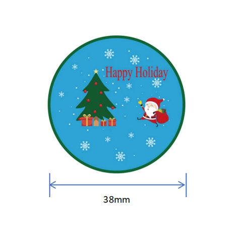 Buon Natale Etichette Adesive Rotonde Carta Patinata Per Confezioni Regalo Sigillatura Buste Babbo Natale Renna Decorazione
