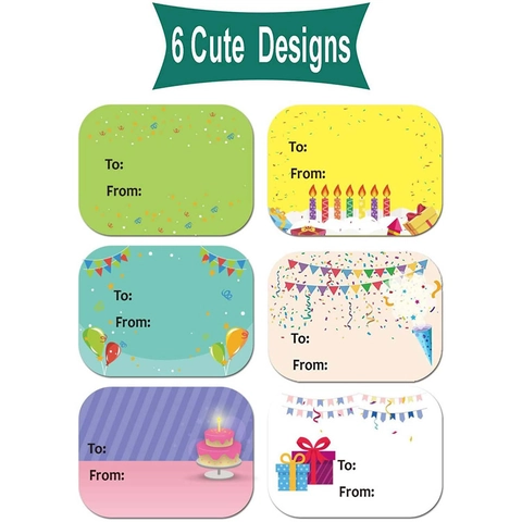 Happy Birthday Gift Tag Stickers Self Adhesive To From Name Labels For Party Decoration Gift Wrap Envelope Sealing Cartoon