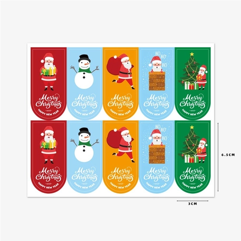 Adesivi Di Natale Etichette Sigillanti Autoadesivi Babbo Natale Pupazzo Di Neve Disegni Per Confezioni Regalo