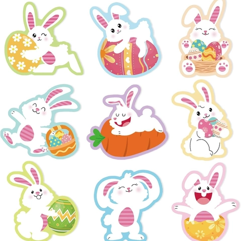 Adesivi Coniglietto Di Pasqua Uova Conigli Cartoni Animati Etichette Autoadesive Colorate Per Fai Da Te Decorazione Regali Scrapbooking